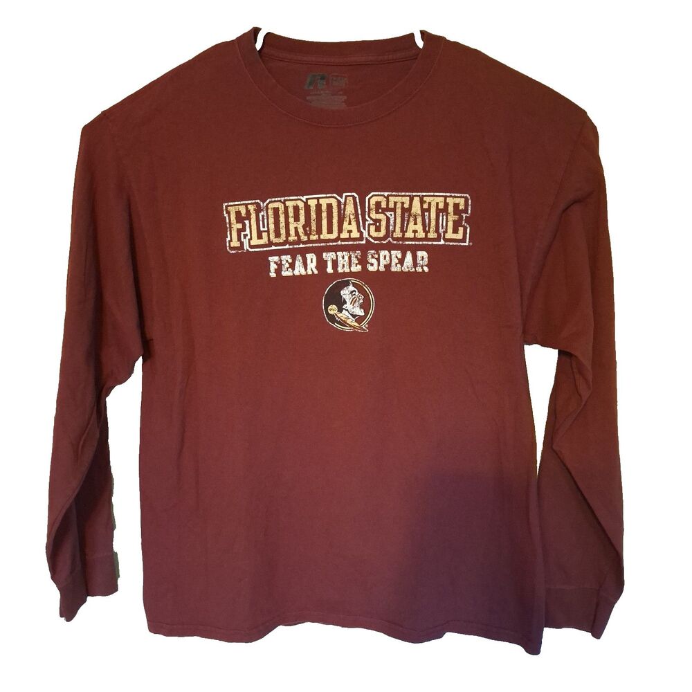 Vintage Y2K Florida State Seminoles FSU Long Sleeve T-Shirt Maroon Gold Size XL
